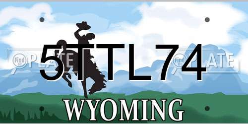 5TTL74 Wyoming License Plate