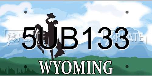 5UB133 Wyoming License Plate