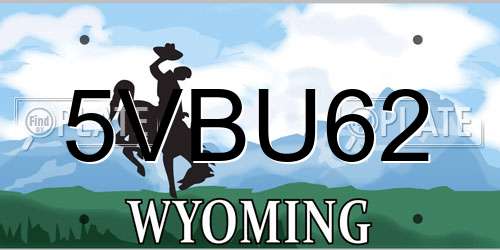 5VBU62 Wyoming License Plate