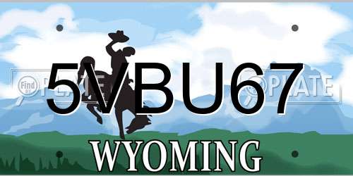 5VBU67 Wyoming License Plate