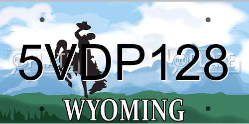 5VDP128 Wyoming License Plate