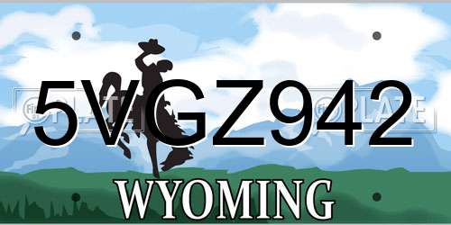5VGZ942 Wyoming License Plate