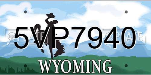 5VP7940 Wyoming License Plate