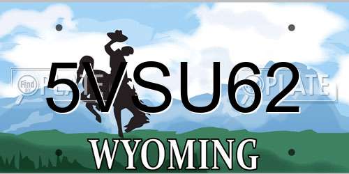 5VSU62 Wyoming License Plate