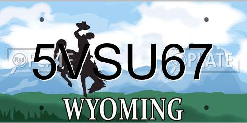 5VSU67 Wyoming License Plate