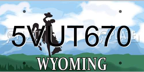 5VUT670 Wyoming License Plate