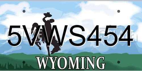 5VWS454 Wyoming License Plate