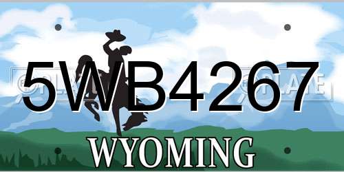 5WB4267 Wyoming License Plate