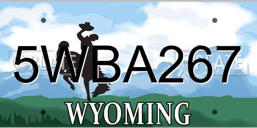 5WBA267 Wyoming License Plate
