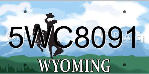 5WC8091 Wyoming License Plate