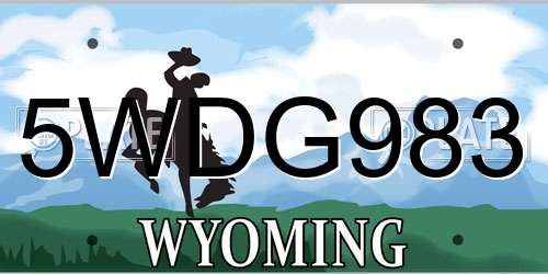5WDG983 Wyoming License Plate