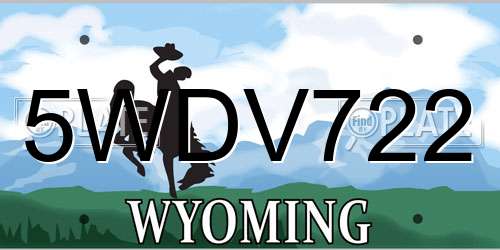 5WDV722 Wyoming License Plate