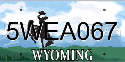5WEA067 Wyoming License Plate