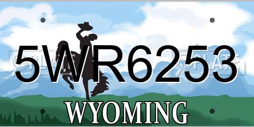 5WR6253 Wyoming License Plate