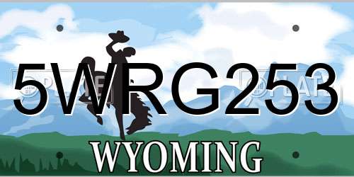 5WRG253 Wyoming License Plate
