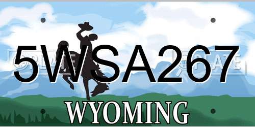 5WSA267 Wyoming License Plate
