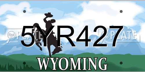 5YR427 Wyoming License Plate