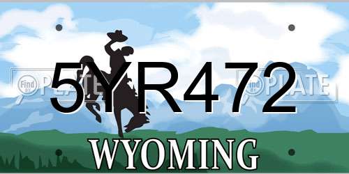 5YR472 Wyoming License Plate