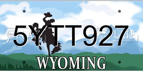 5YTT927 Wyoming License Plate