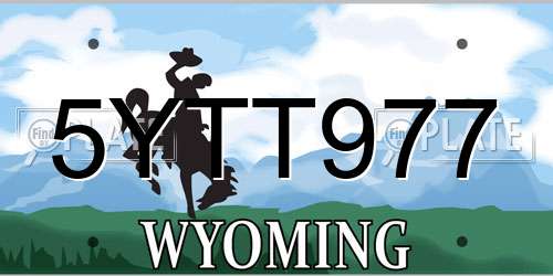 5YTT977 Wyoming License Plate