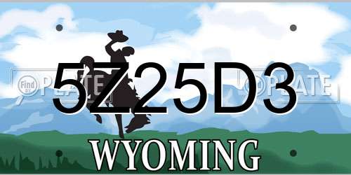 5Z25D3 Wyoming License Plate