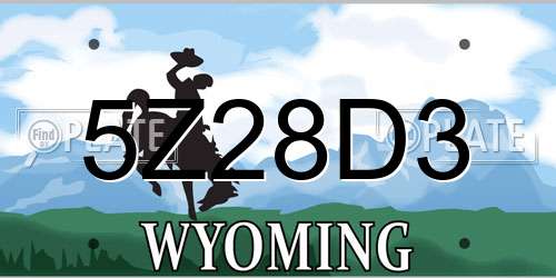 5Z28D3 Wyoming License Plate