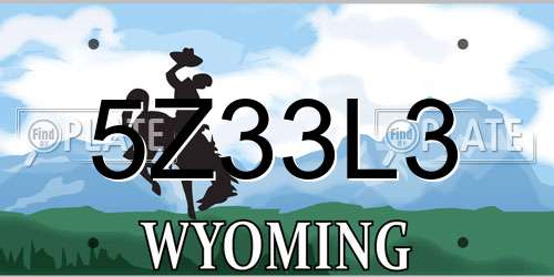 5Z33L3 Wyoming License Plate