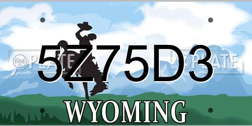 5Z75D3 Wyoming License Plate