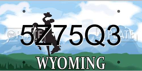 5Z75Q3 Wyoming License Plate