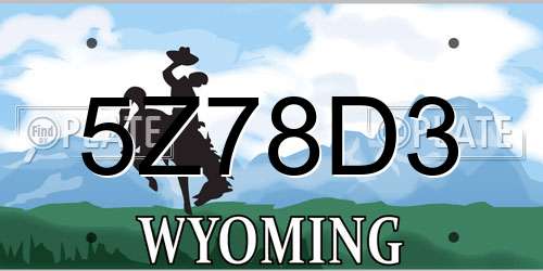 5Z78D3 Wyoming License Plate