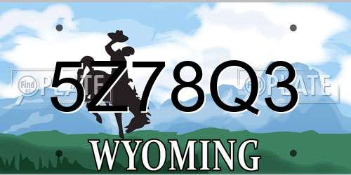 5Z78Q3 Wyoming License Plate