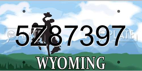 5Z87397 Wyoming License Plate