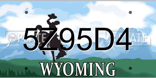 5Z95D4 Wyoming License Plate
