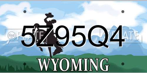 5Z95Q4 Wyoming License Plate