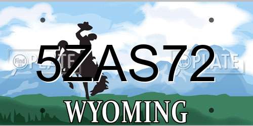5ZAS72 Wyoming License Plate