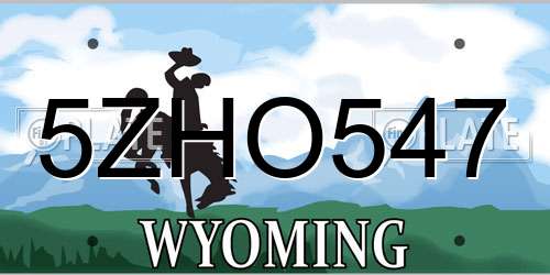 5ZHO547 Wyoming License Plate