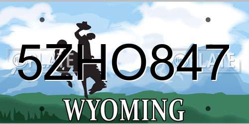 5ZHO847 Wyoming License Plate