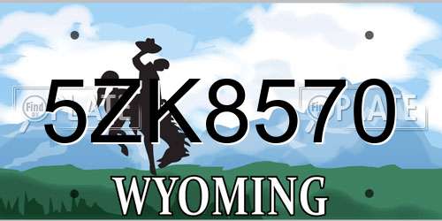 5ZK8570 Wyoming License Plate