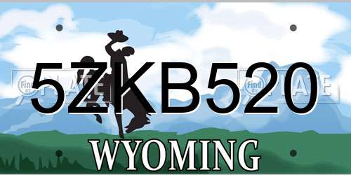 5ZKB520 Wyoming License Plate