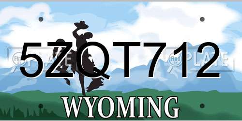 5ZQT712 Wyoming License Plate
