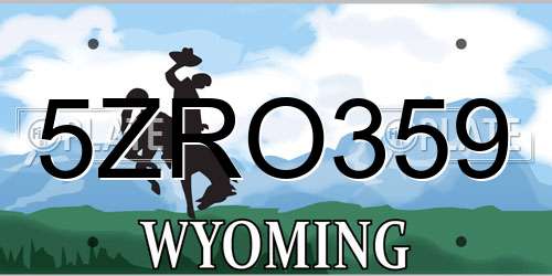 5ZRO359 Wyoming License Plate