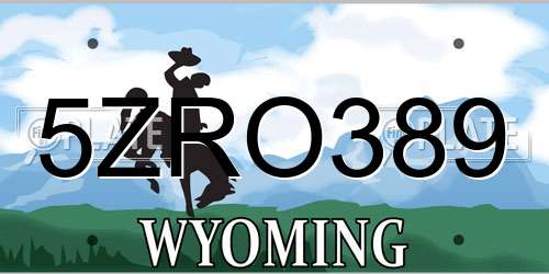 5ZRO389 Wyoming License Plate