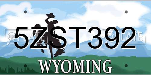 5ZST392 Wyoming License Plate