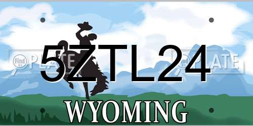 5ZTL24 Wyoming License Plate