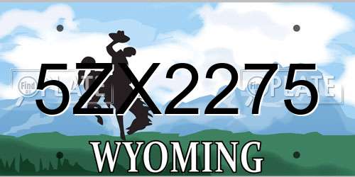 5ZX2275 Wyoming License Plate