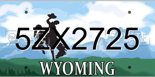 5ZX2725 Wyoming License Plate