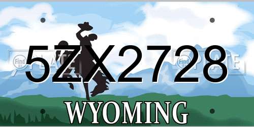 5ZX2728 Wyoming License Plate