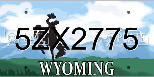 5ZX2775 Wyoming License Plate
