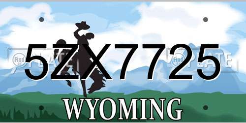 5ZX7725 Wyoming License Plate