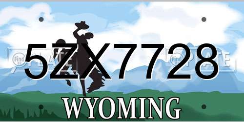5ZX7728 Wyoming License Plate
